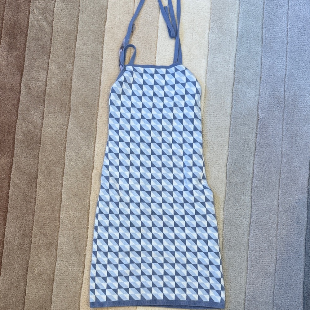 Abercrombie & Fitch Blue and White Geometric Mini Dress